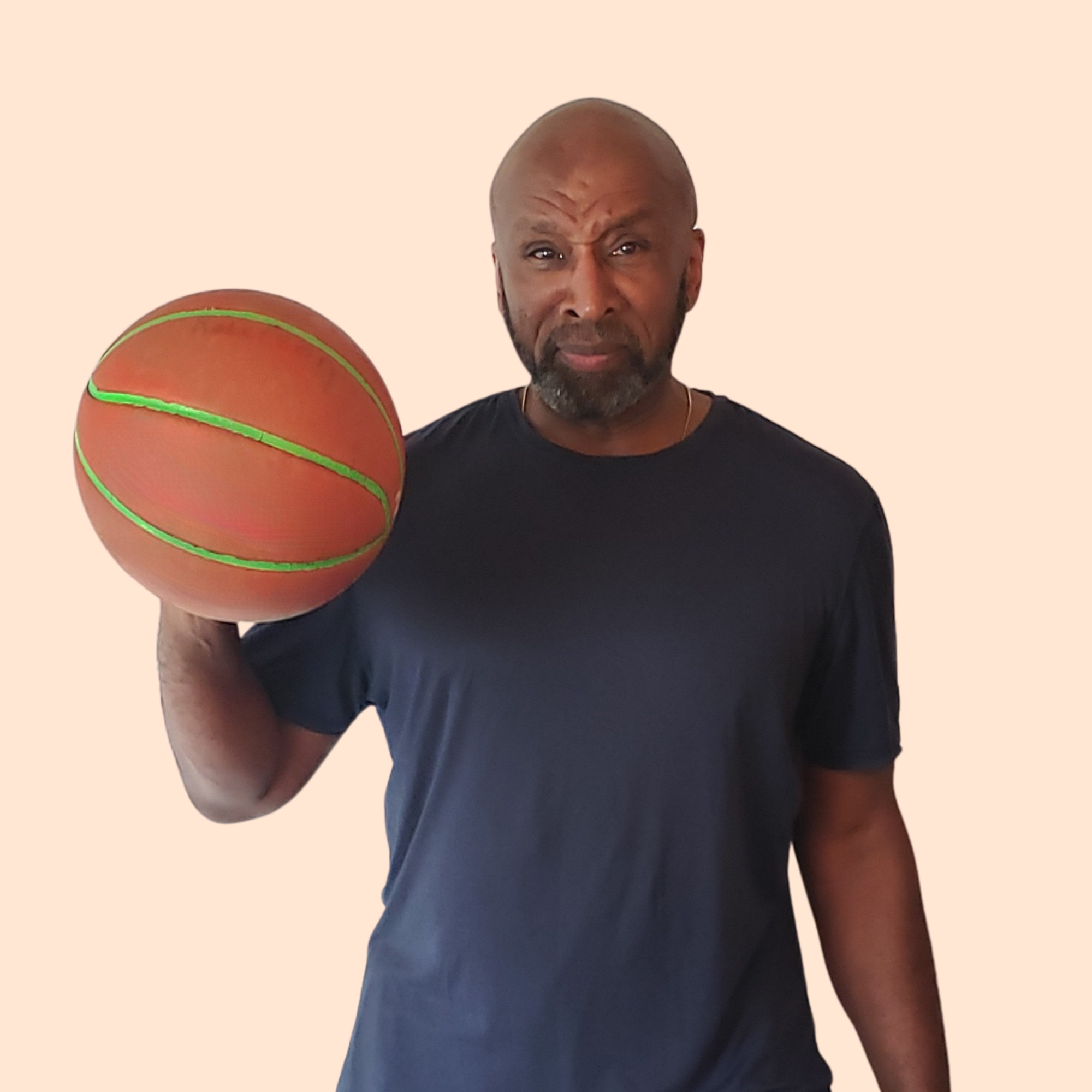 Joseph Roberson HOOPTEQ Team Photo holding a basketball